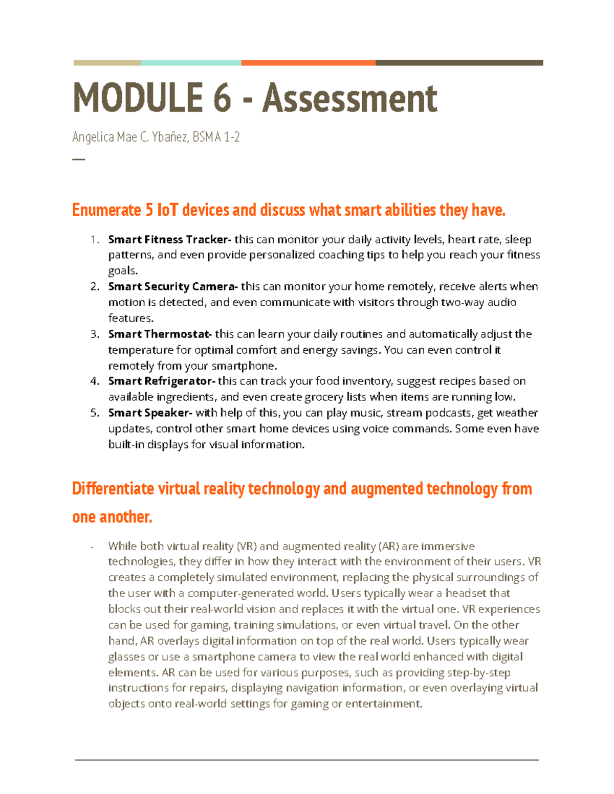 Module-6 Assessment LITE - MODULE 6 - Assessment Angelica Mae C. Ybañez ...