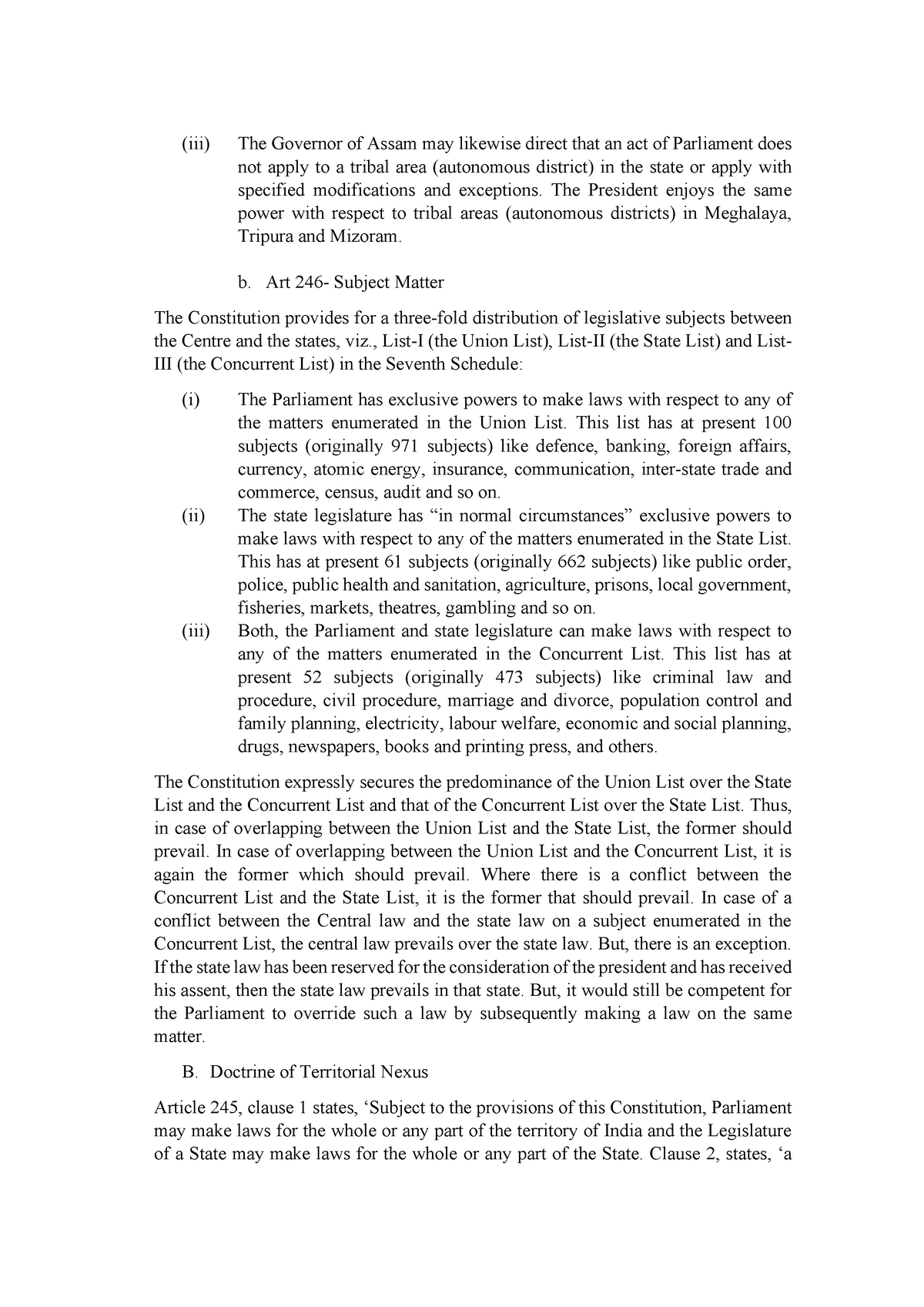 Module 4- Center State Relations-6-10 - (iii) The Governor of Assam may ...