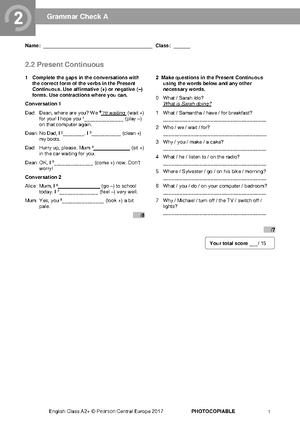 EC A1P - Answer Key Unit 4 - English Class A1+ Unit 4 Answer Key ...