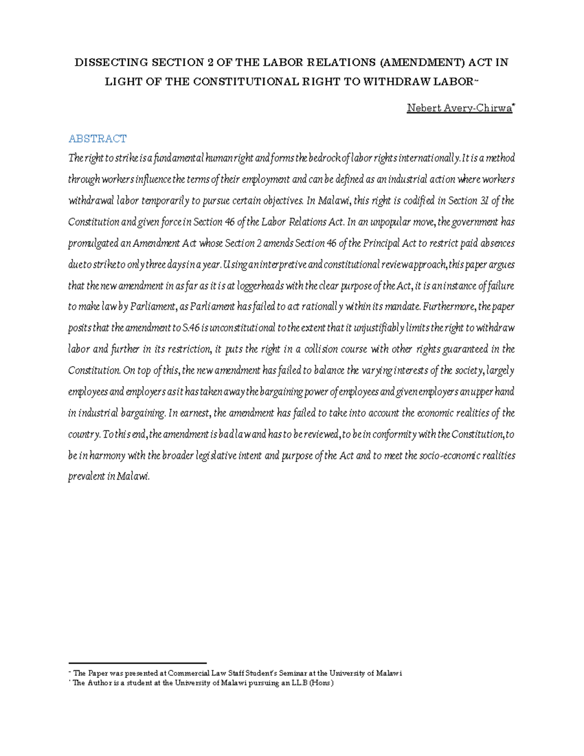 labour relations act essay conclusion