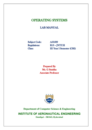 OS LAB Manual 0 test OPERATING SYSTEMS LAB MANUAL Subject Code