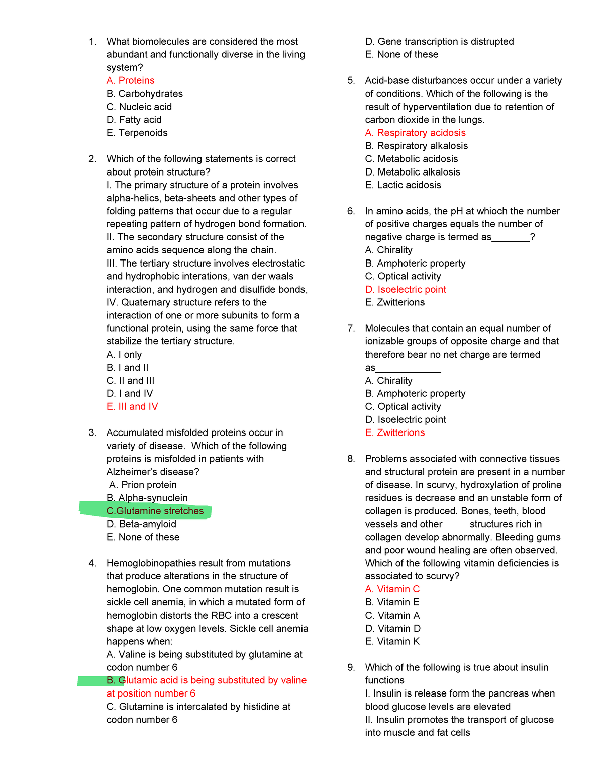 Biochemistry PACOP Violet - 1. What Biomolecules Are Considered The ...