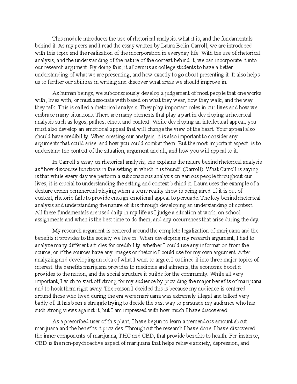 ENC1102 Module 7 Discussion Essay This module introduces the use of