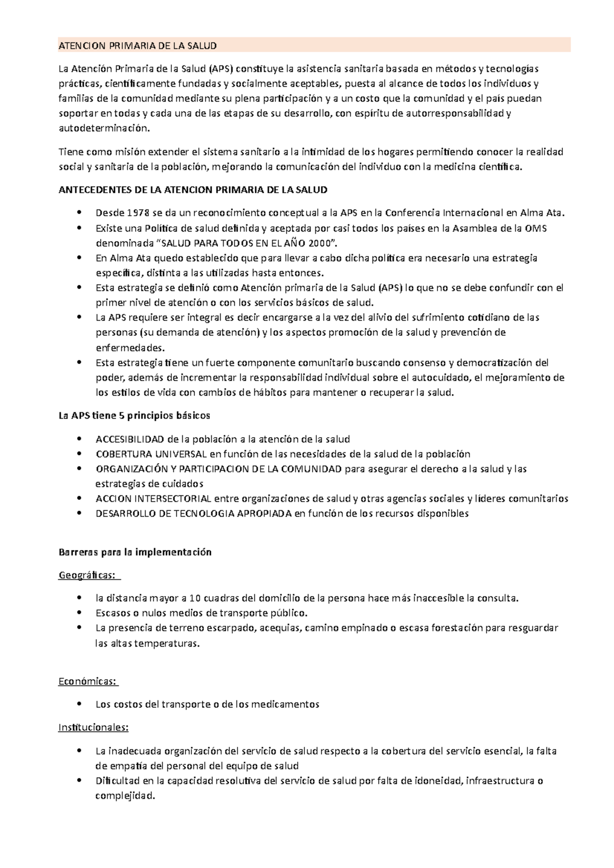 Atencion Primaria DE LA Salud - ATENCION PRIMARIA DE LA SALUD La ...