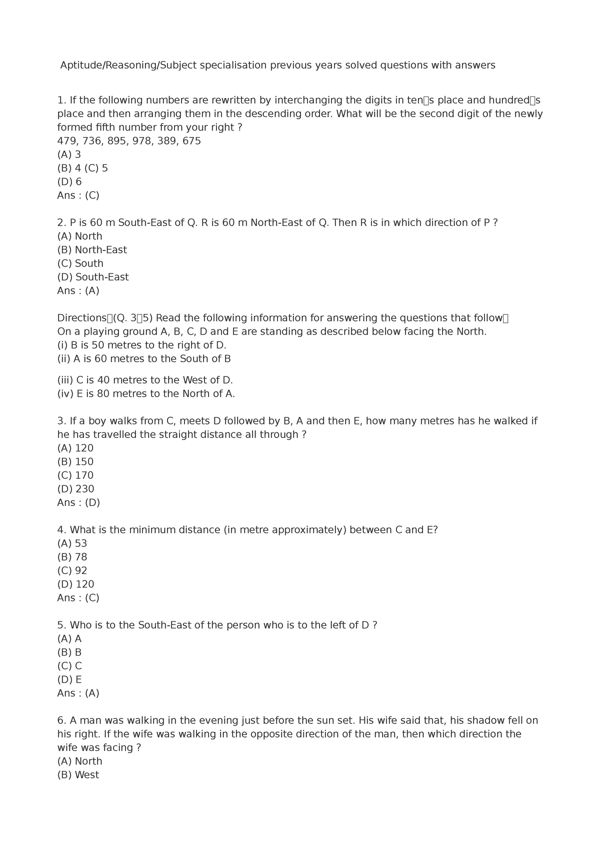 Aptitude Lecture Notes Aptitude Reasoning Subject Specialisation