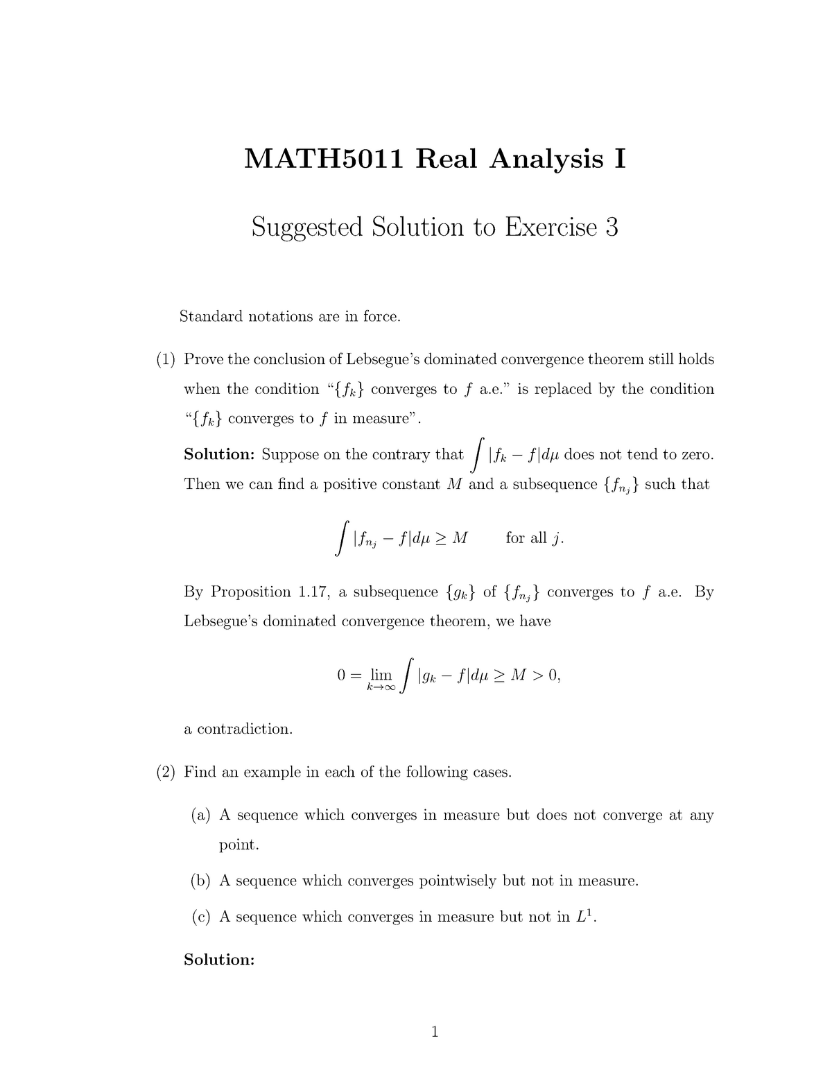 Math5011 Solution 3 19 Cuhk Studocu