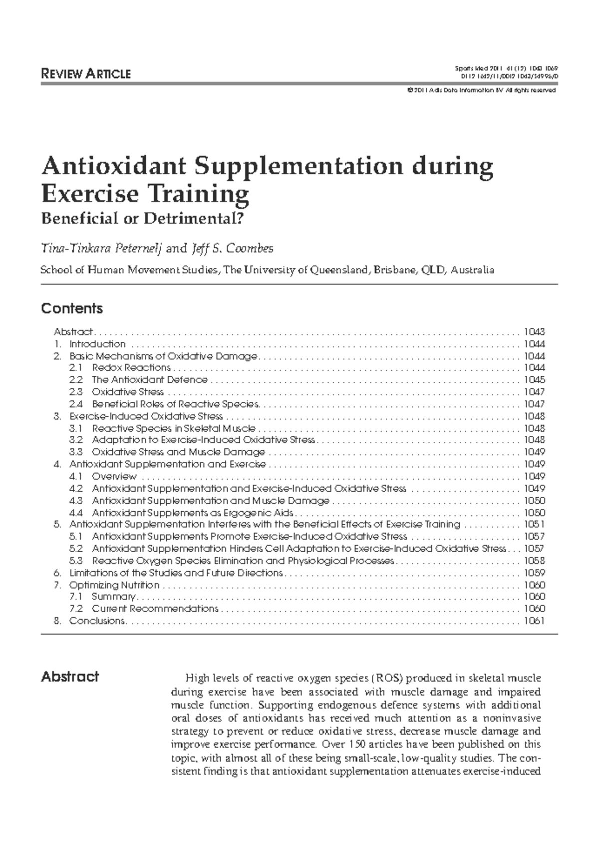 Week4 Antioxidant Supplementation during Exercise Training Beneficial