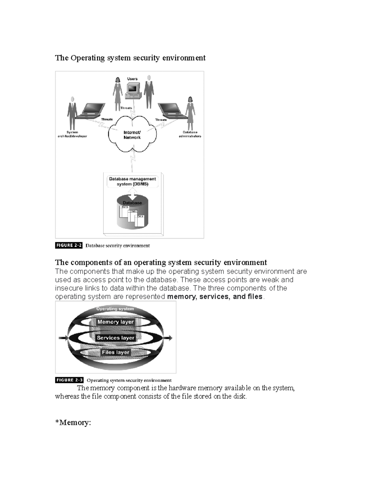 Chap2 notes - Presentation - The Operating system security environment ...