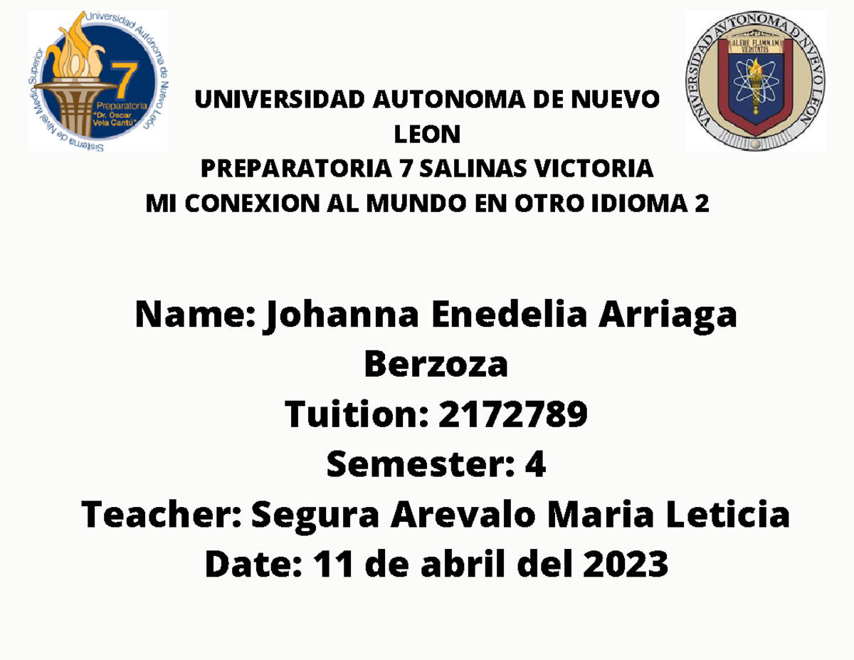 ABJE EV2 Mcameoi 2 - TAREAS - UNIVERSIDAD AUTONOMA DE NUEVO LEON ...
