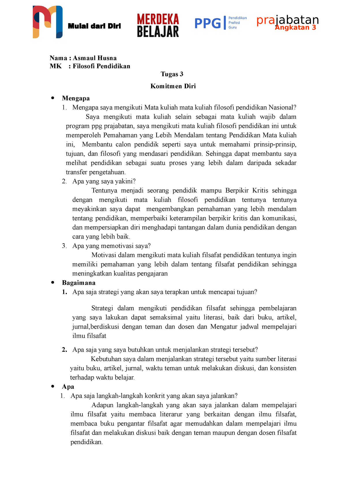 Tugas 3 Mulai Dari Diri Topik 1 - Prajabatan Mulai Dari Diri Angkatan 3 ...