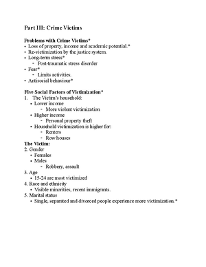 Crimes and Their Victims - Week 2 and 3 - January 15th, 2019 - Part I ...
