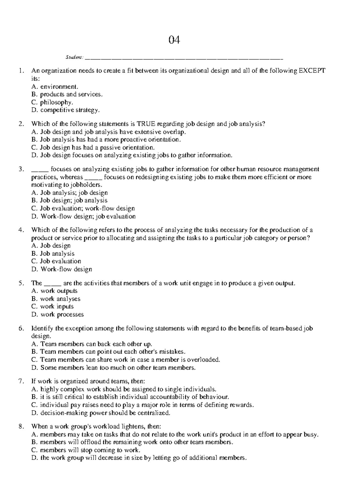 04 - practice test - 04 Student: - Studocu