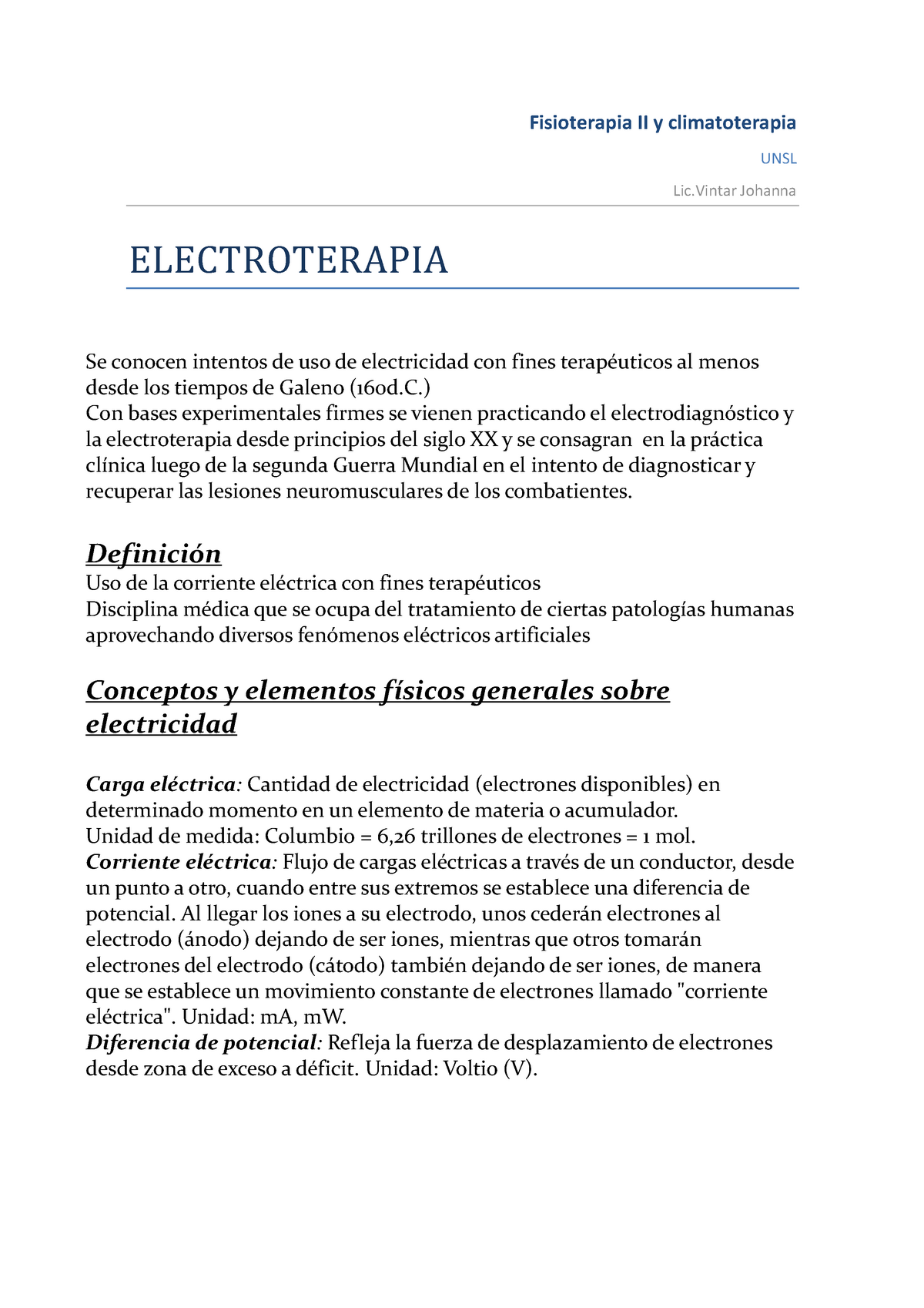 Corrientes en Fisioterapia: Un Recurso Clave para la Recuperación