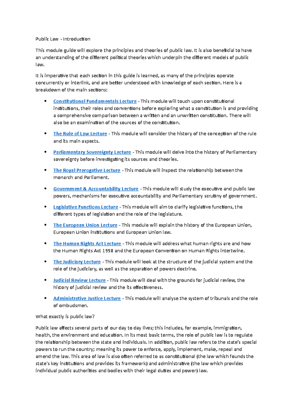 Public Law Introduction - common law - ATC - Studocu