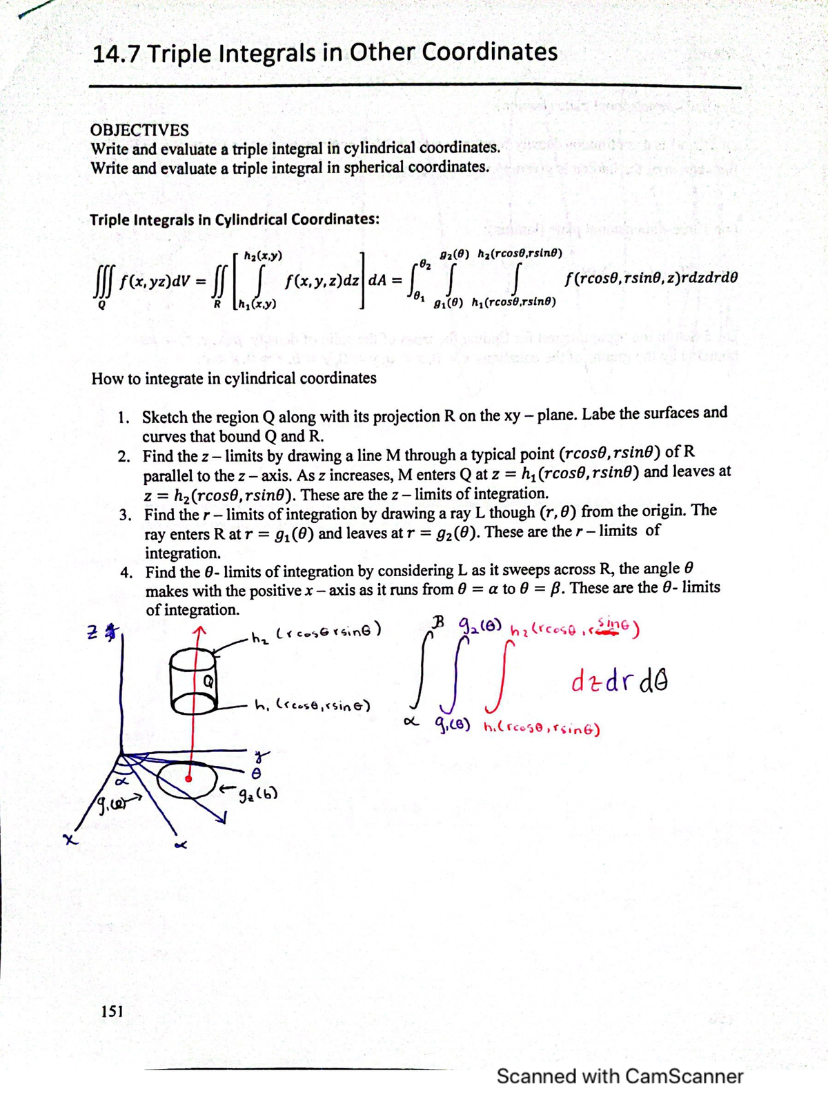 Calculus 3 14.7 notes - 14 Triple Integrals in Other Coordinates ...
