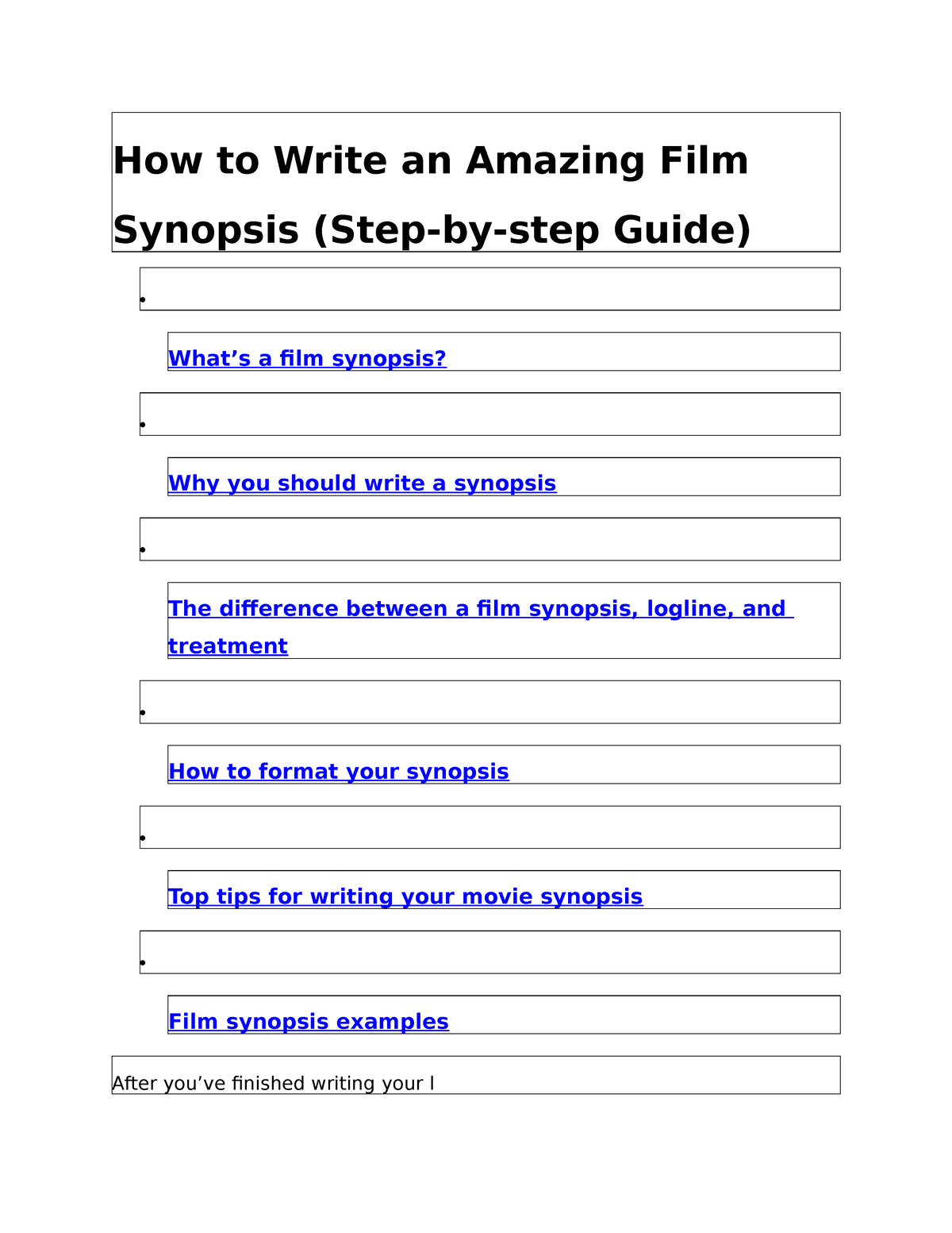 How To Write An Amazing Film Synopsis Script Materials How To Write 