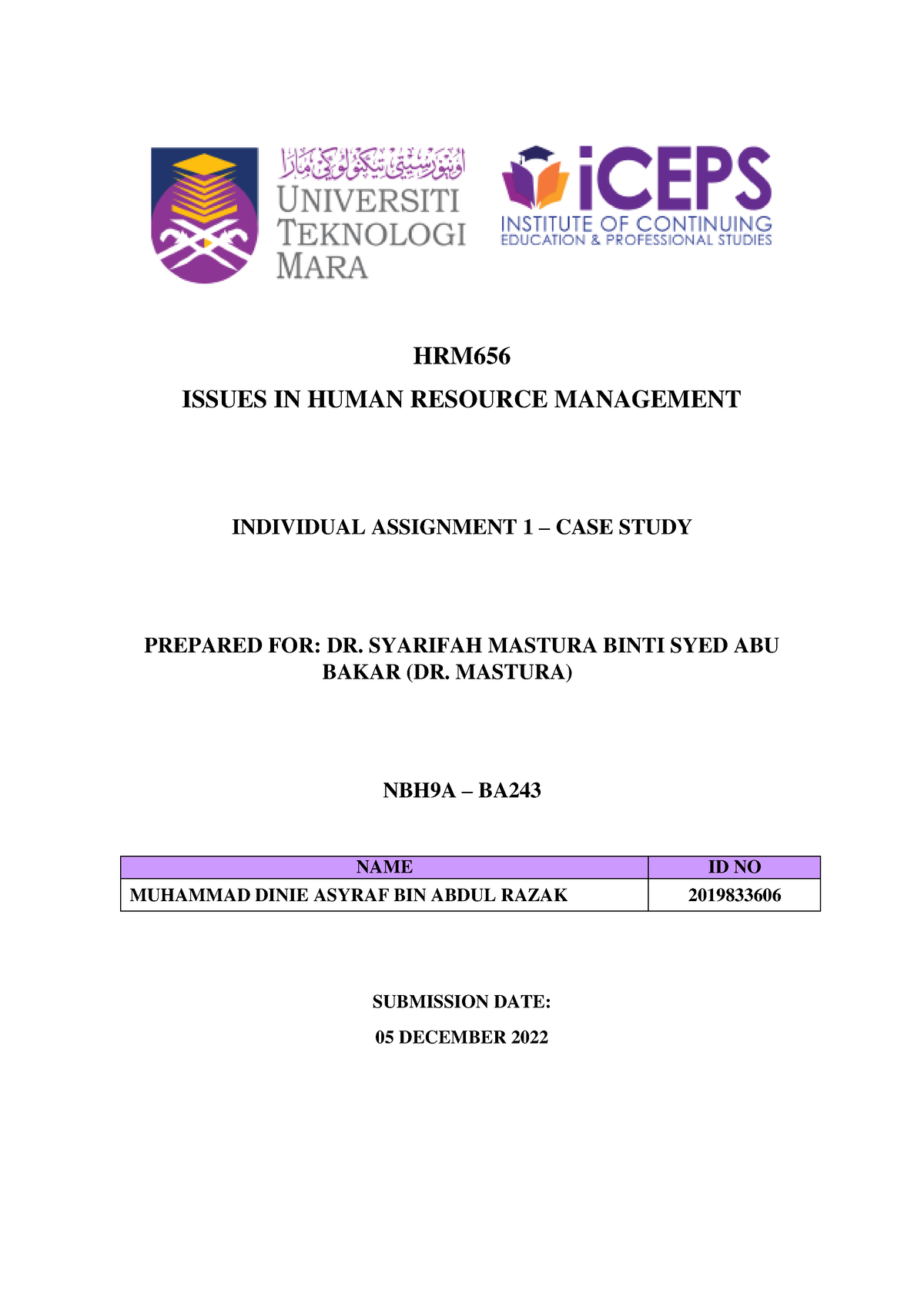 hrm individual assignment