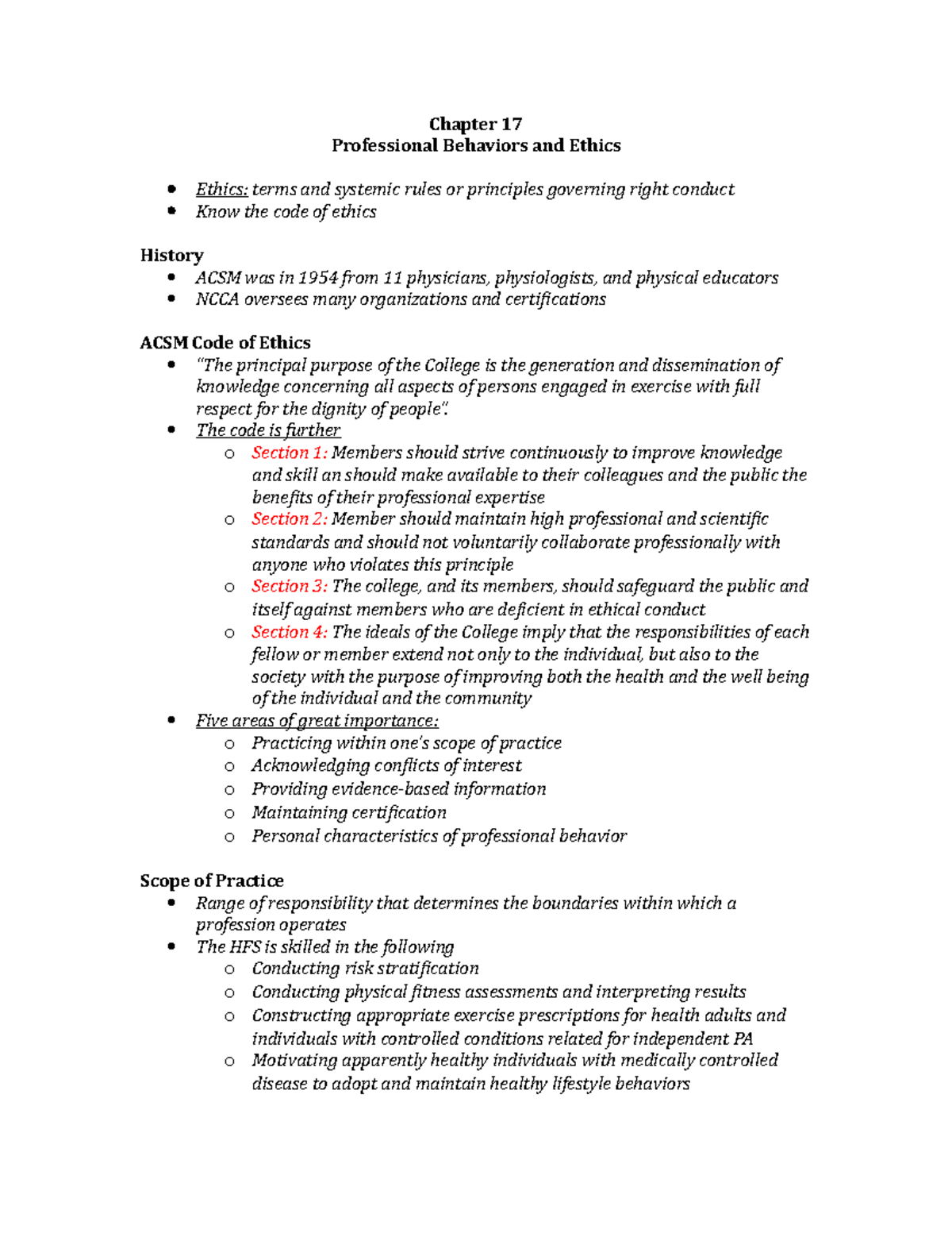 Chapter 17 - Chapter 17 Professional Behaviors And Ethics Ethics: Terms ...