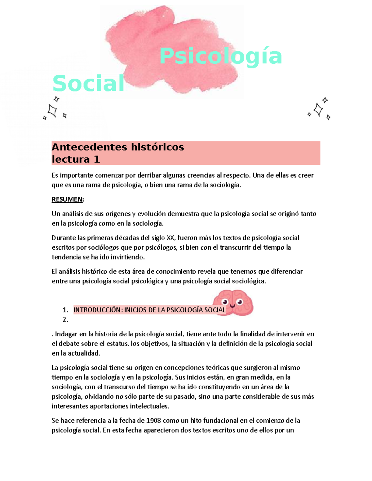 Psicología Social - Apuntes 1,2 - Psicología Social L - Siglo 21 - Studocu