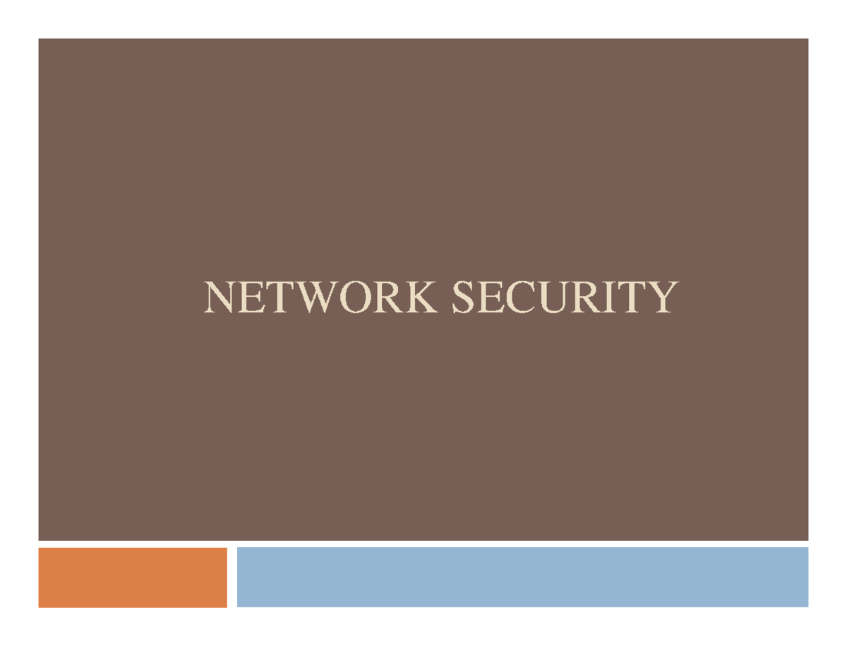 9 Network Security II - ganga - NETWORK SECURITY Previously ...