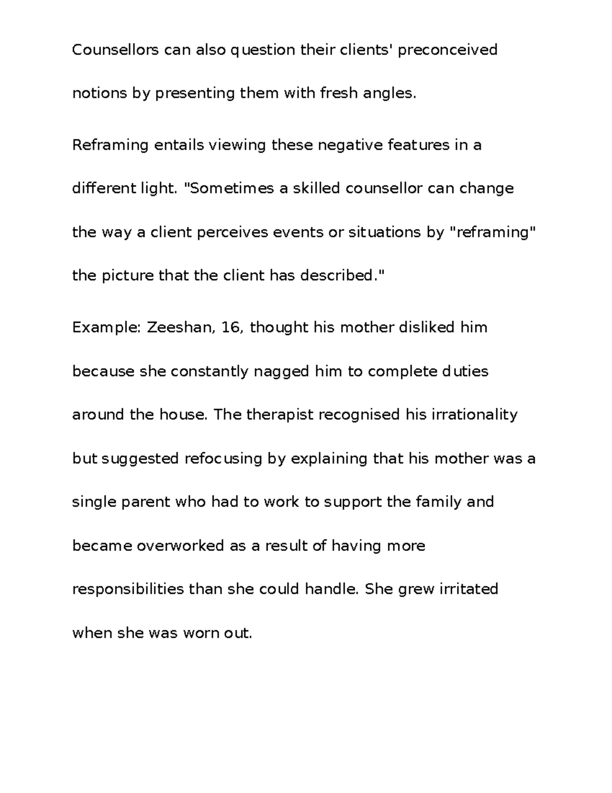 99 - COURSEWORK - Counsellors can also question their clients ...