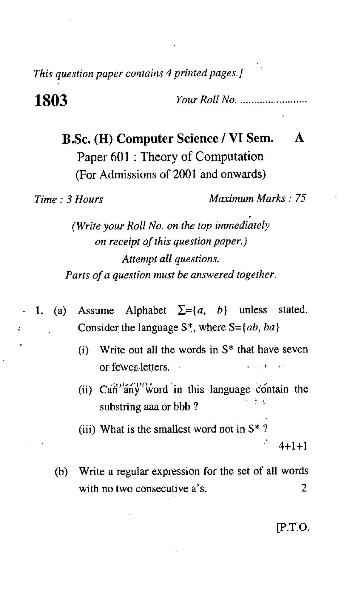 b-sc-hons-computer-science-vi-sem-paper-601-theory-of-computer-b