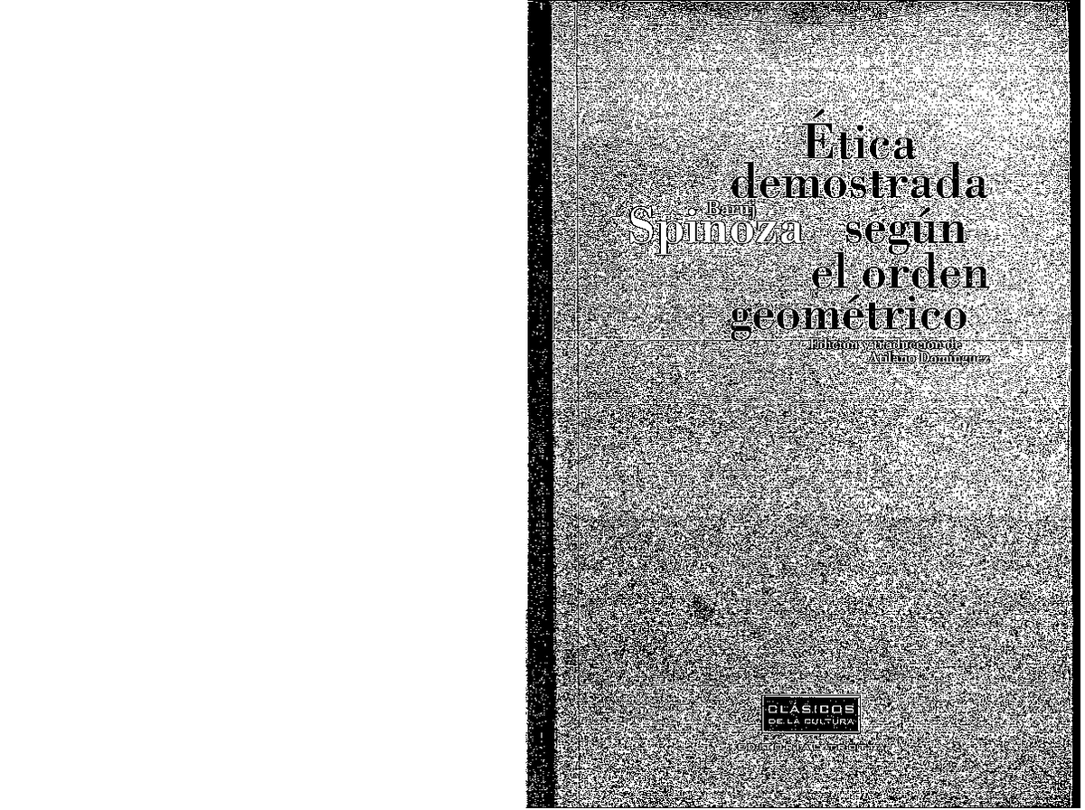 Etica Demostrada Segun EL Orden Geometri - filosofia - Studocu