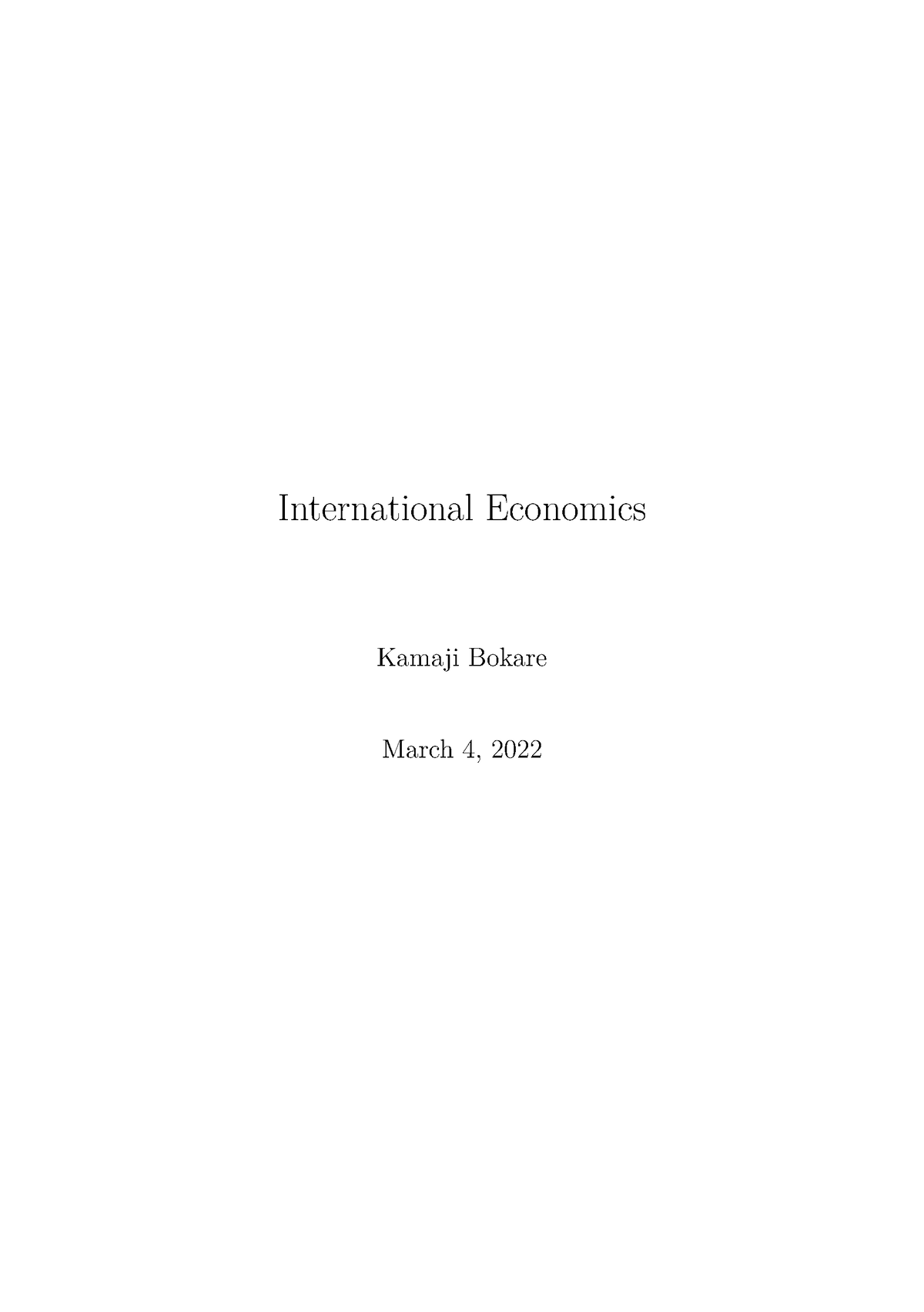 TY - Third Year Business Economics Notes - International Economics ...