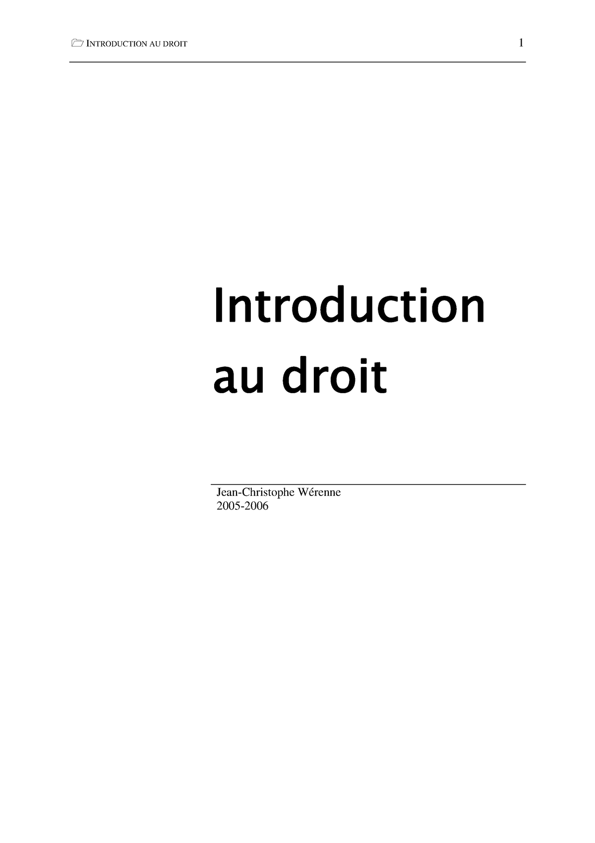 Introduction Au Droit - Introduction Au Droit Jean-Christophe Wérenne ...