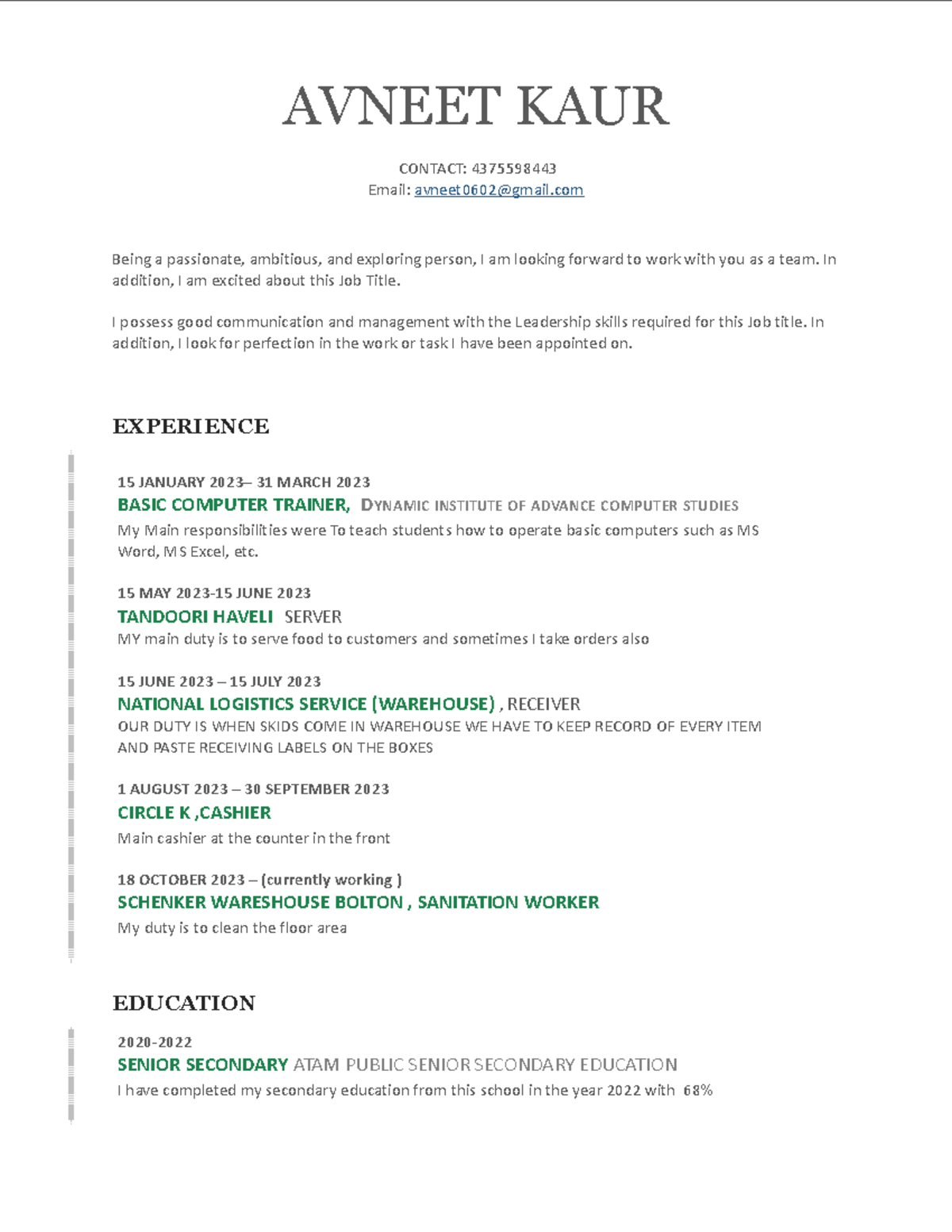 conestoga college resume help