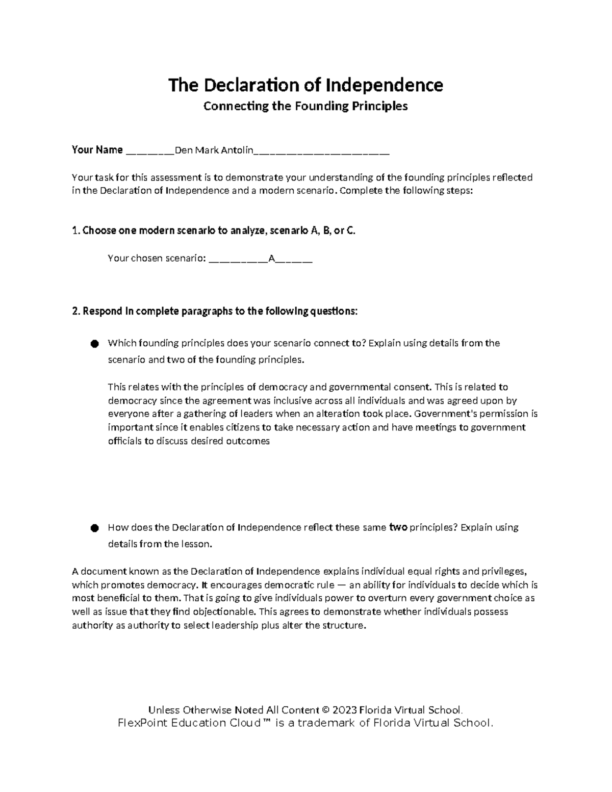The declaration of independence template - The Declaration of ...