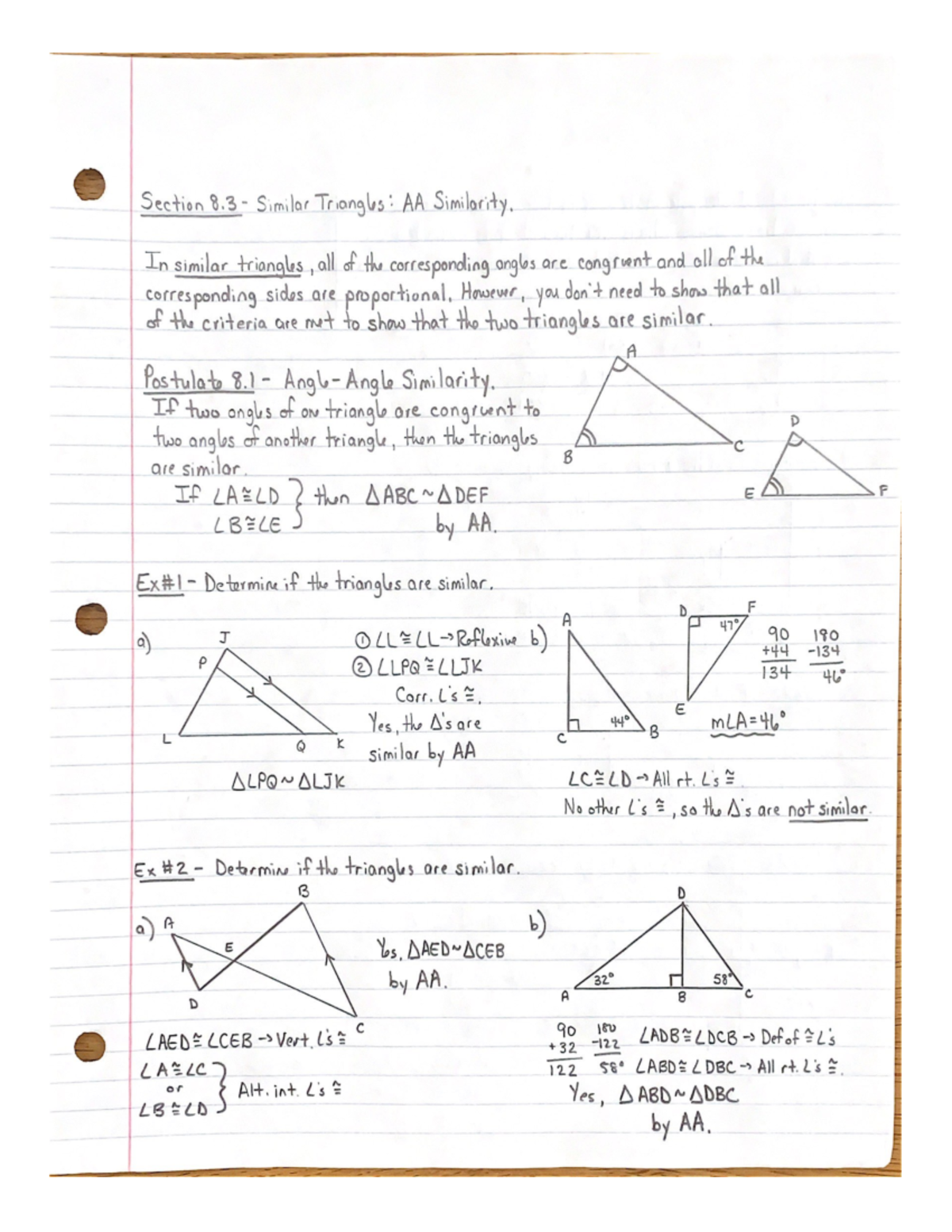 geo lesson 8.3 homework math medic answer key