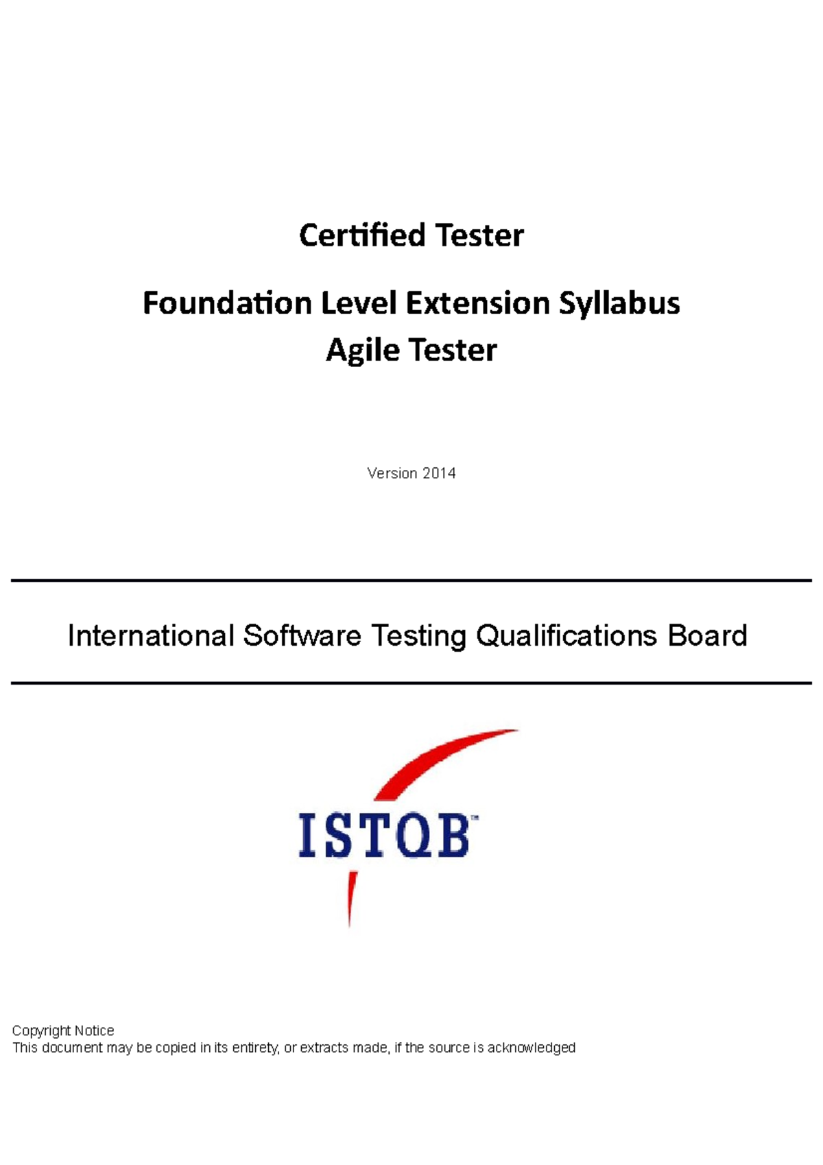 Comp 100 - ahmmm - Certified Tester Foundation Level Extension Syllabus ...