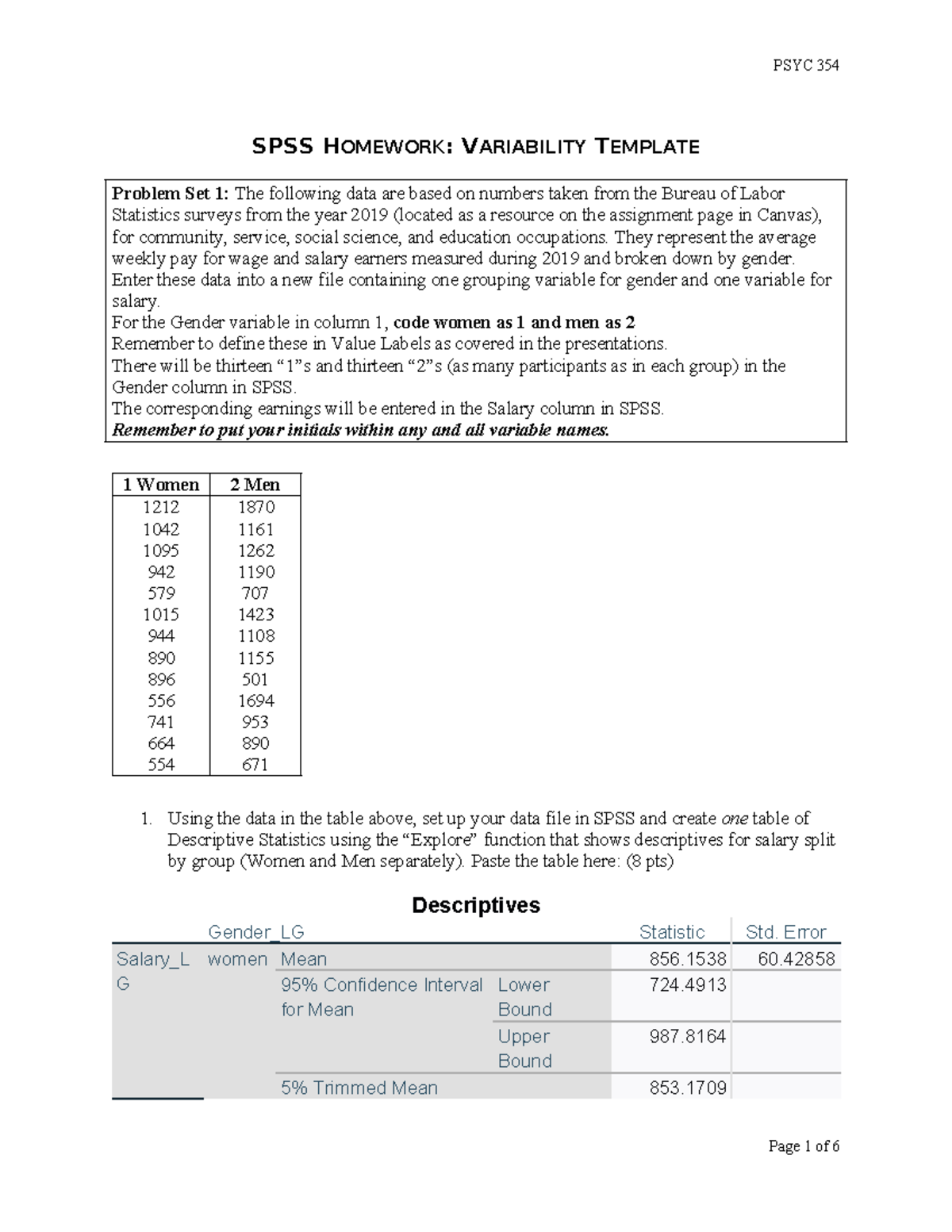 spss homework variability assignment