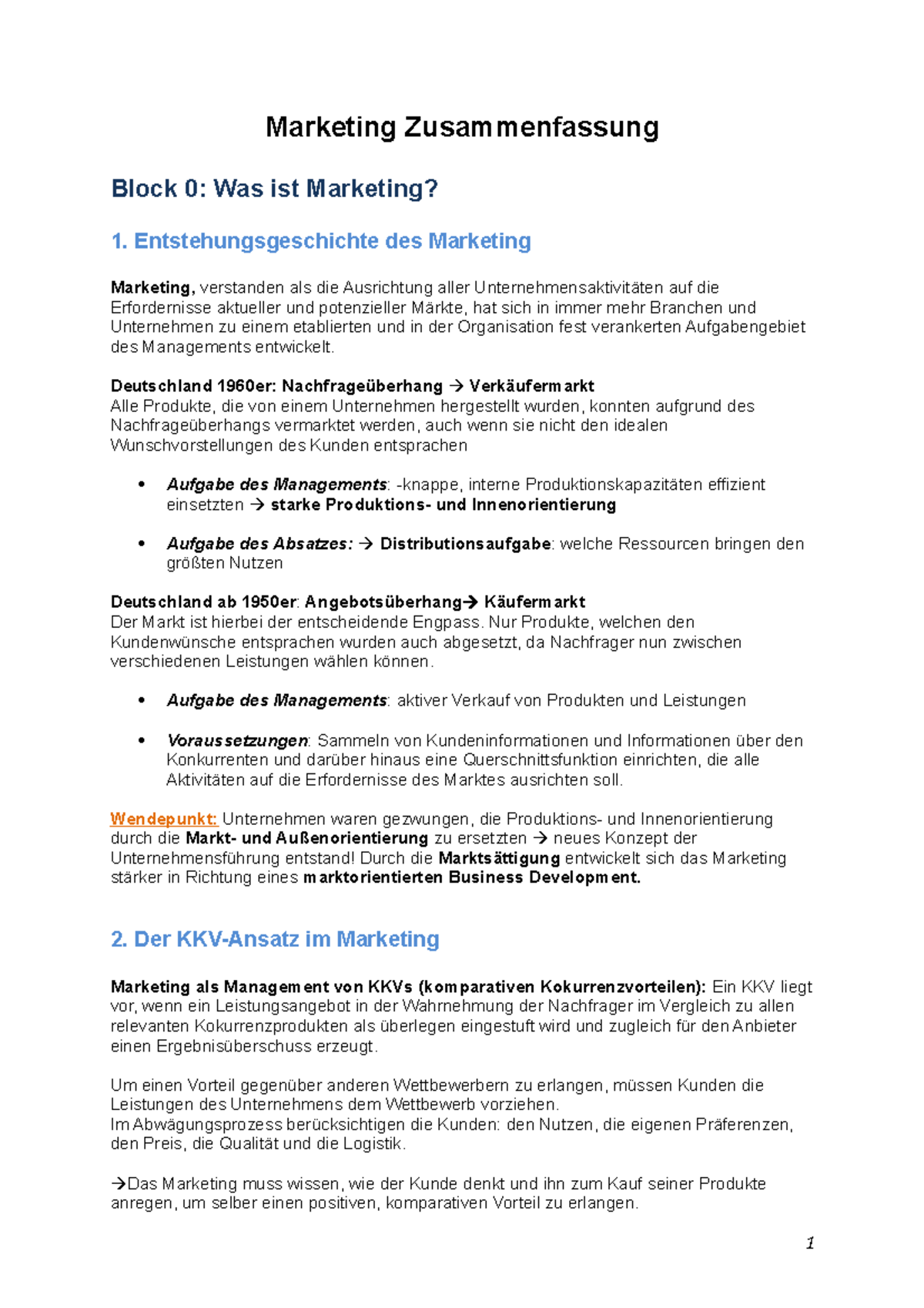 Marketing Zusammenfassung Marketing Zusammenfassung Block Was Ist Marketing Studocu