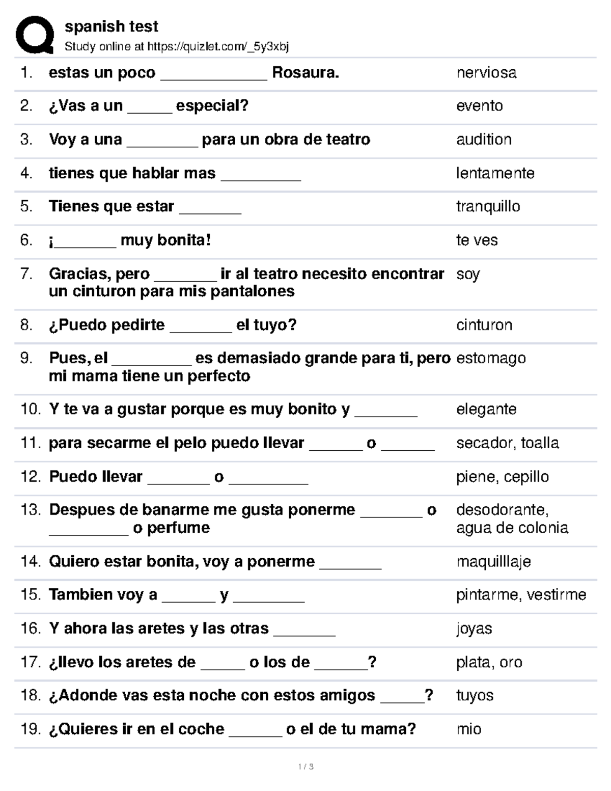 bank of america spanish assessment test quizlet