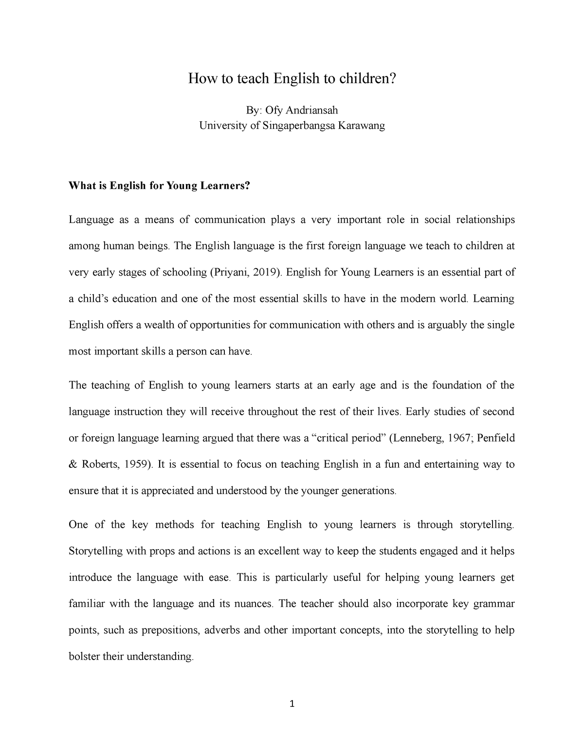 How To Teach English To Children Essay How To Teach English To 