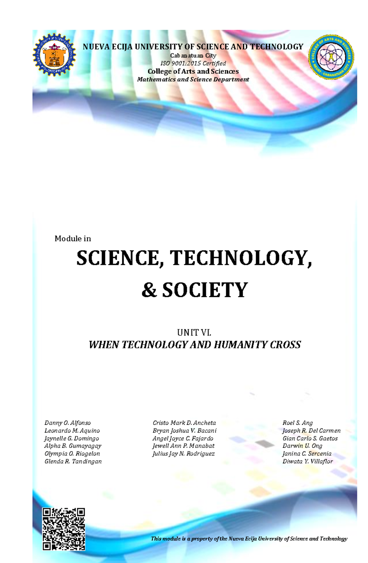 STS (MSD) Module 6 - 1 Module in SCIENCE, TECHNOLOGY, & SOCIETY This ...