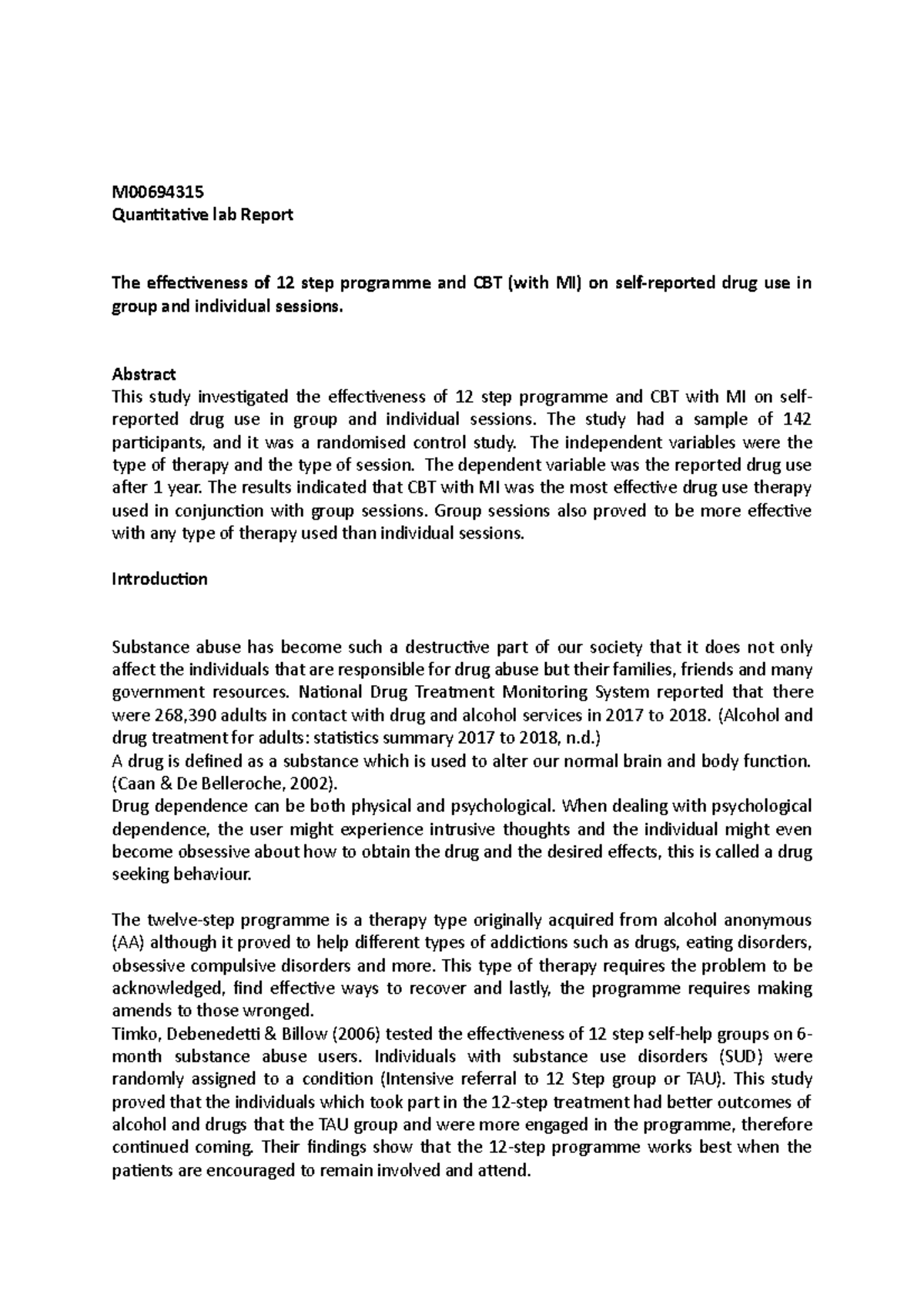 report-drug-treatment-m-quantitative-lab-report-the-effectiveness-of