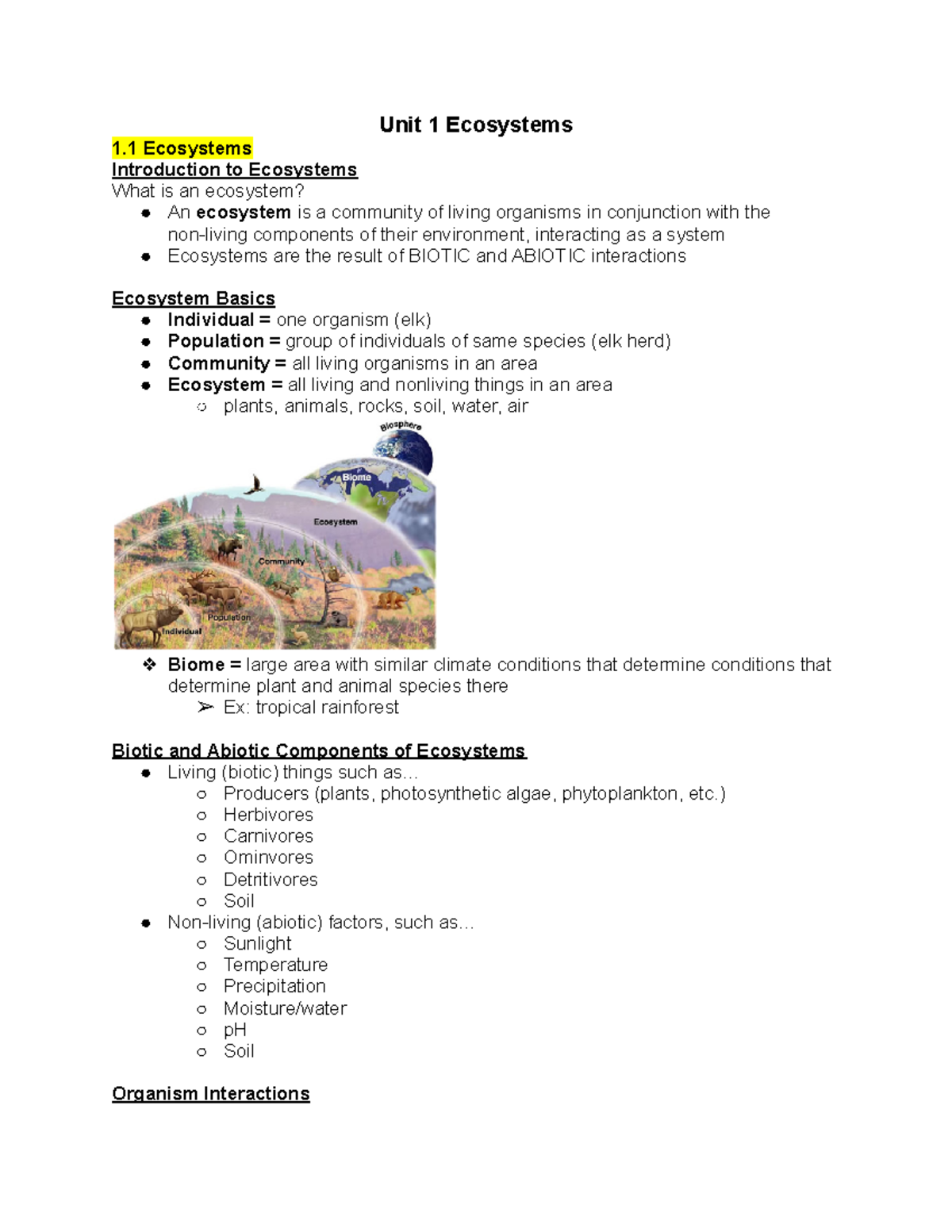 Unit 1 - This Is Notes For Environmental Science (unit 1) - Unit 1 ...