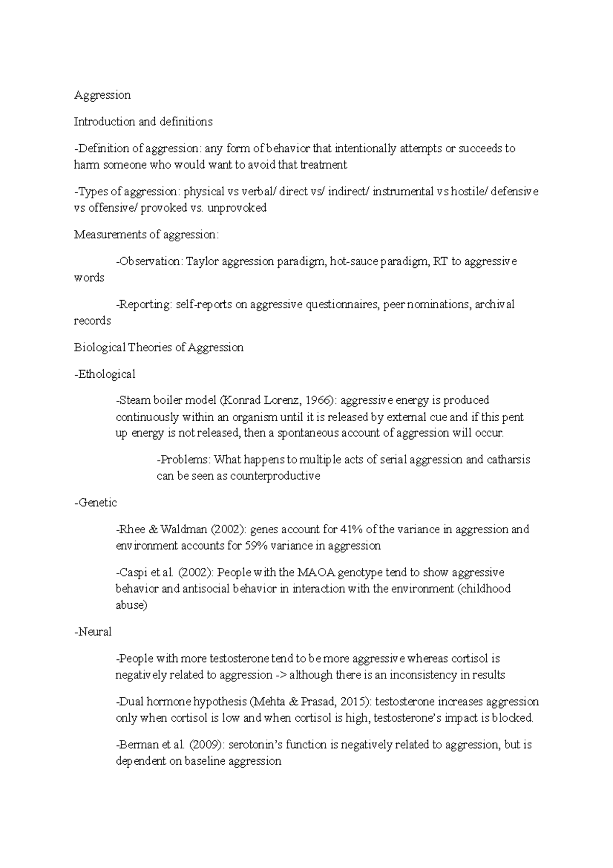 Social Psychology: Aggression - Aggression Introduction and definitions ...