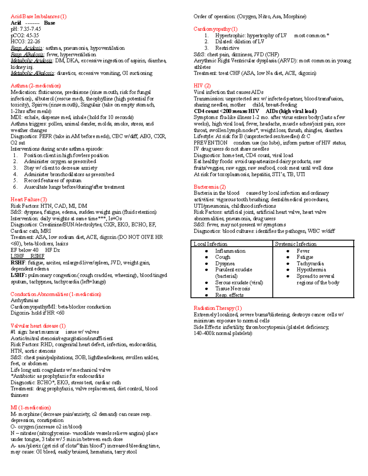 Copy of Exam final study guide nrs225 - Acid Base Imbalances (1) Acid ...