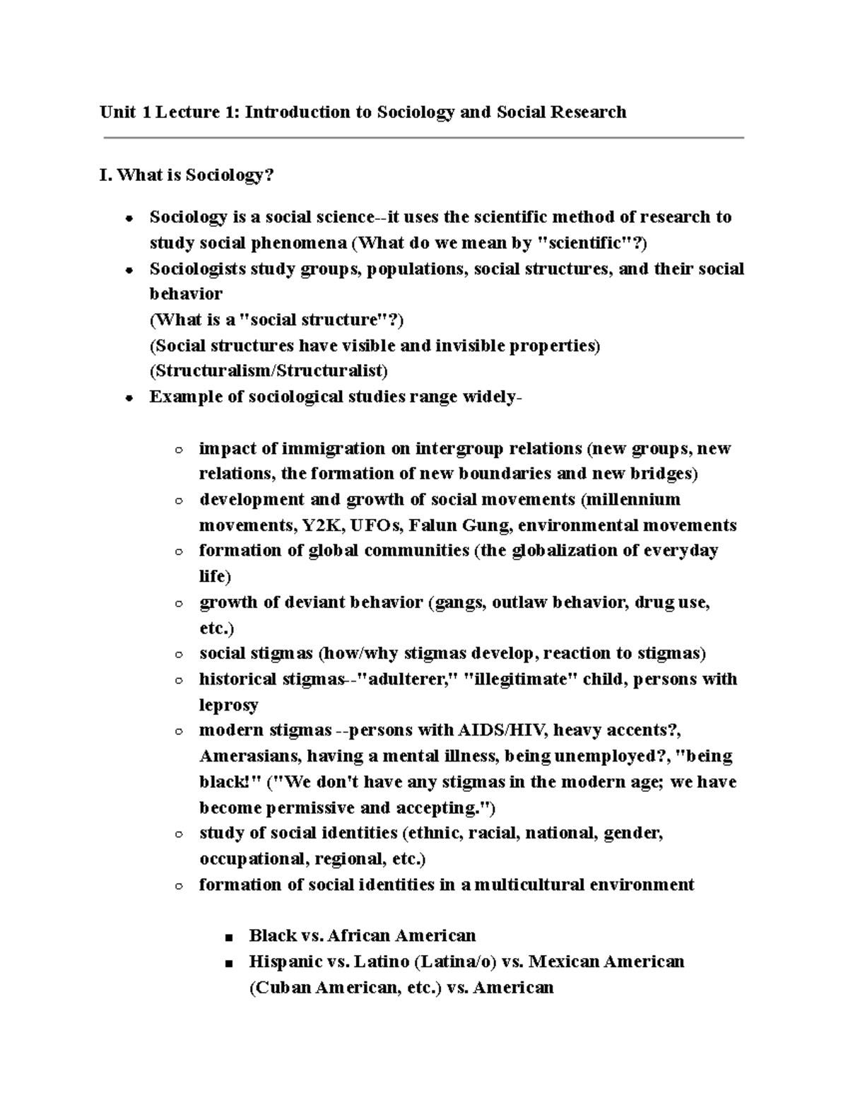 Lecture 1 Introduction to Sociology and Social Research - What is ...