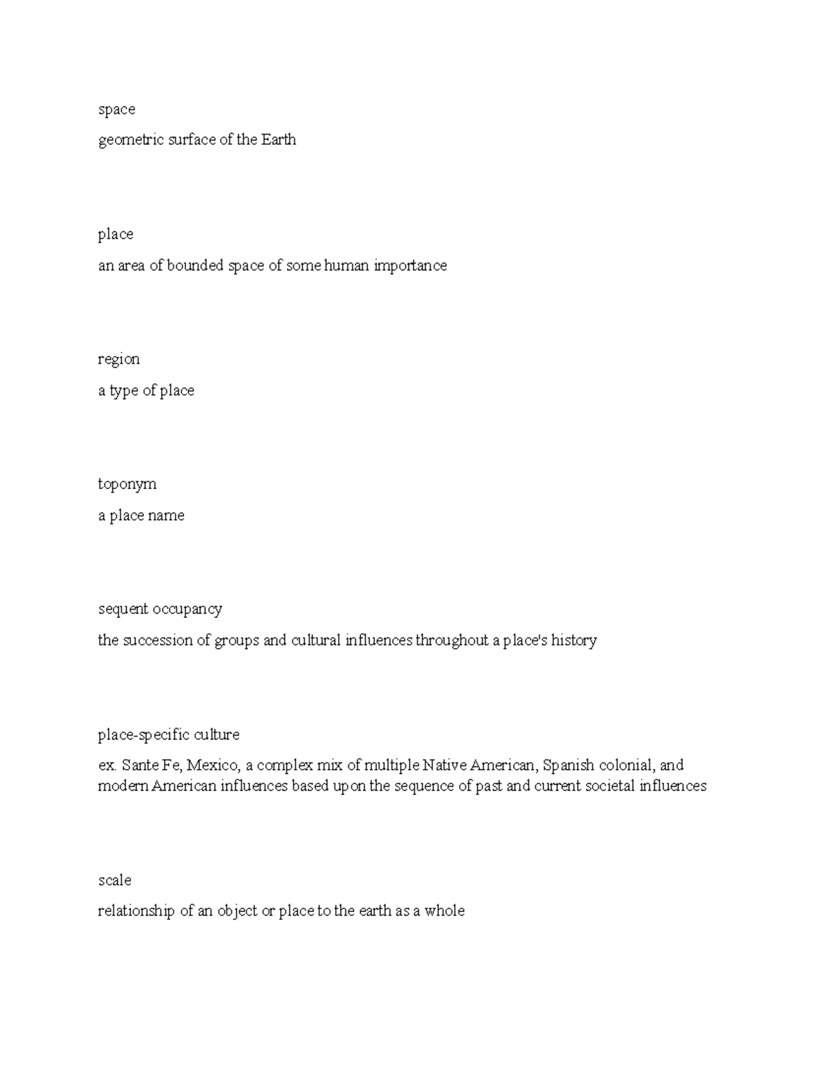 Human Geography GSU Armstrong space geometric surface of the Earth