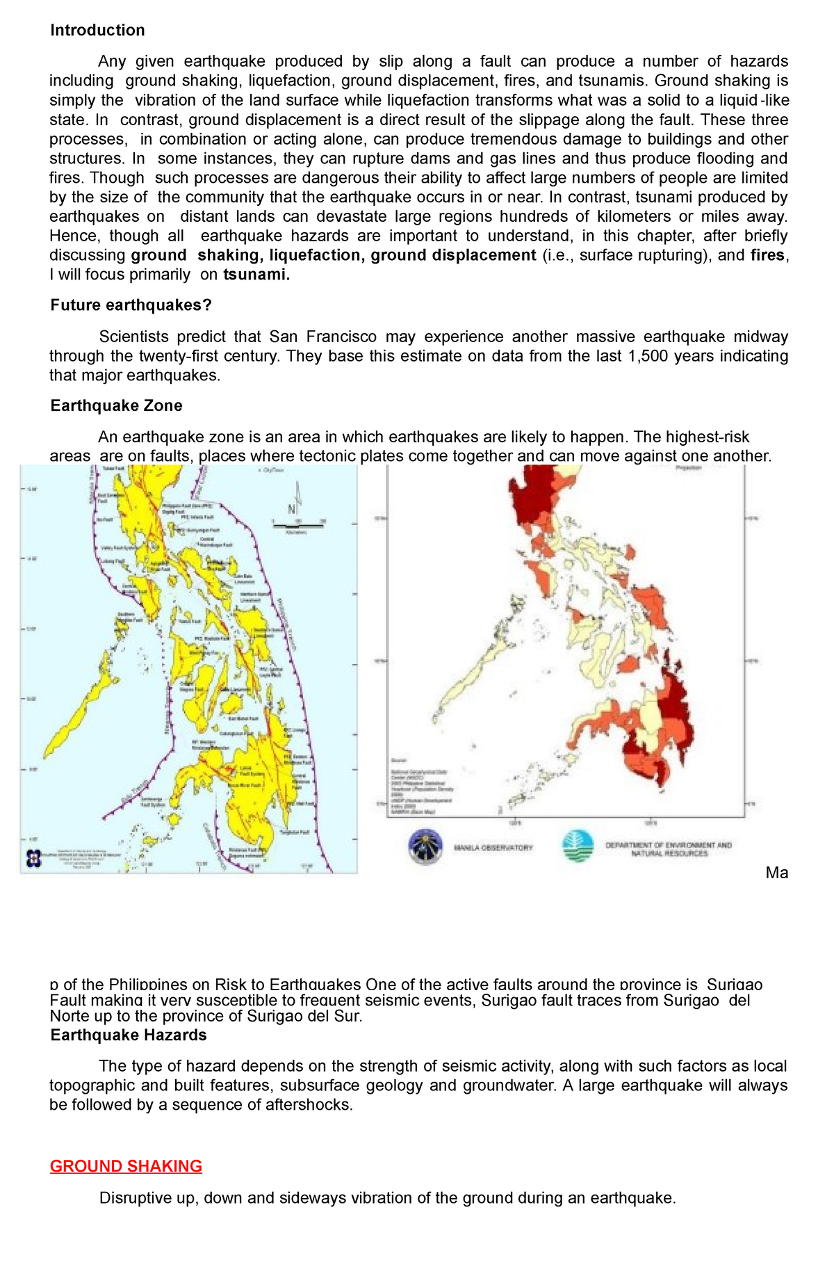 earthquake term paper