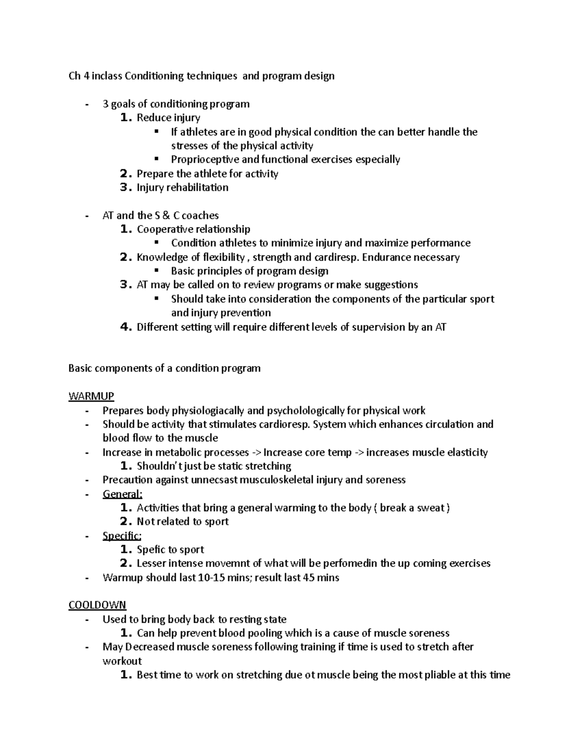 Conditioning Techniques and Program Design: Injury Prevention Athlete ...