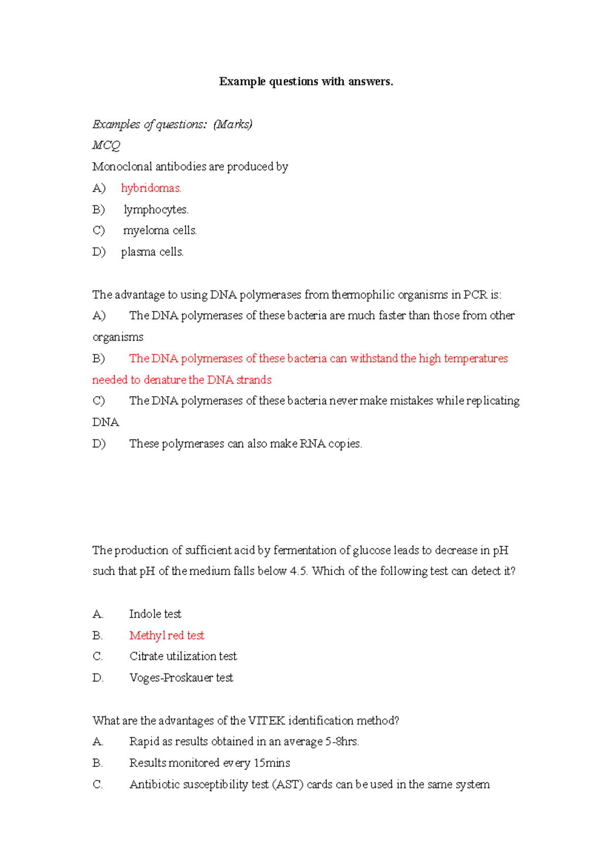 Final exam 2020, questions and answers - Example questions with answers ...