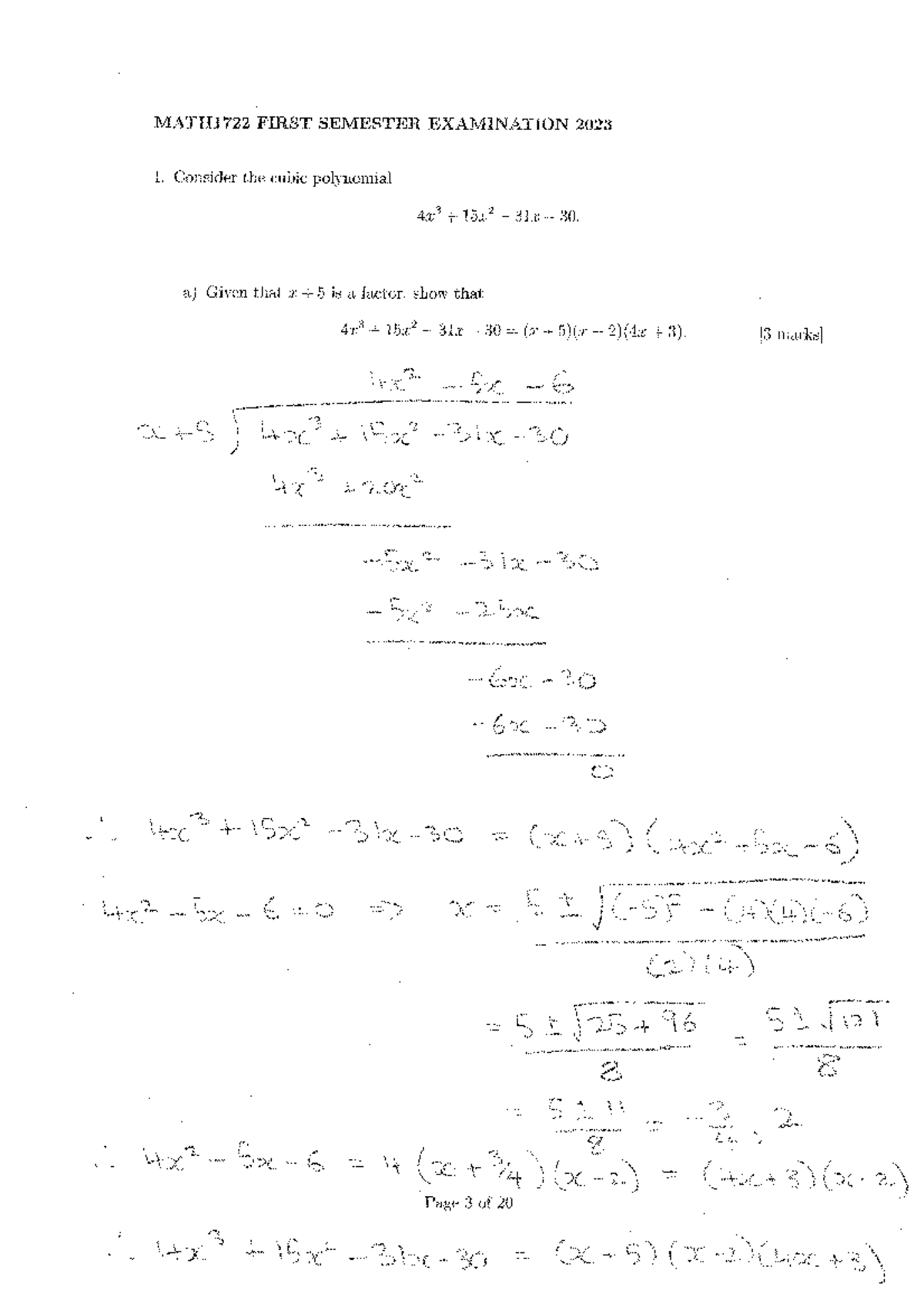 MATH1722 Final Exam Solutions 2023-01 - MATH1722 - Studocu