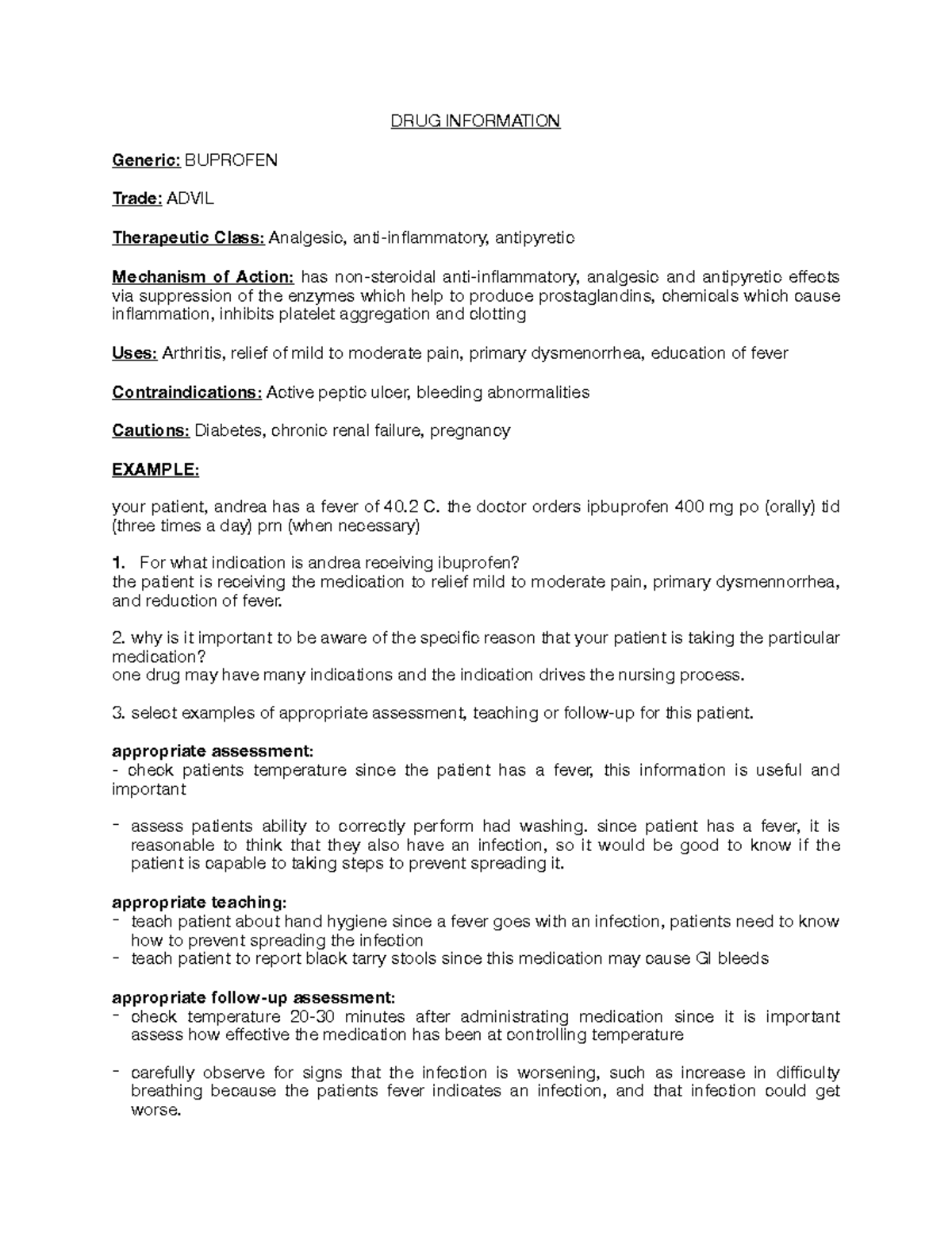 Drug Reasearch Activity Example PHAR1055 - DRUG INFORMATION Generic ...