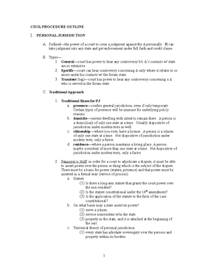 Joinder Outline - I. Joinder of Claims A. By Plaintiff — Rule 18 1. A ...